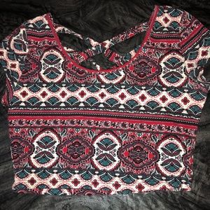 Tribal Print Crop Top